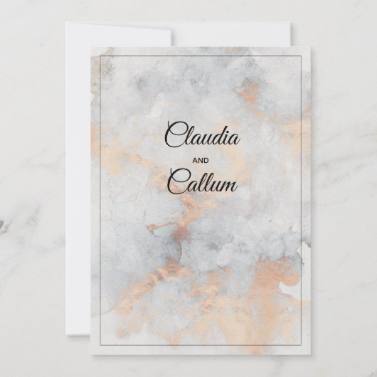 Silver Stone Quarry Wedding Invitation Kaart (Achterkant)