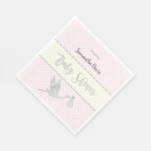 Silver Stork Baby Girl Baby shower Servet (Hoek)