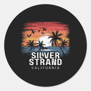 Silver Strand Beach Californië Surfen Surfer _1 Ronde Sticker