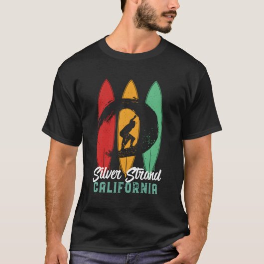 Silver Strand California  Surfen Zomer Be T-shirt (Voorkant)