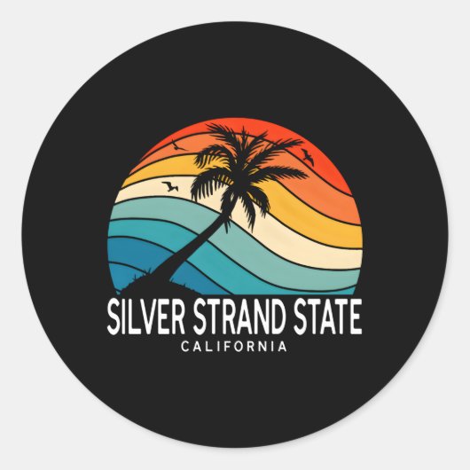 Silver Strand State Beach Californië Tropisch stra Ronde Sticker (Voorkant)