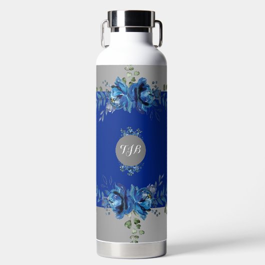 Silver Stream: Cobalt Blue Thermosfles Waterfles (Voorkant)