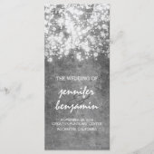 Silver String Lights Trouwprogramma's Programmakaart (Voorkant)