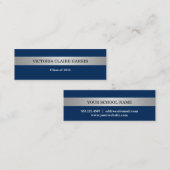 Silver stripe blue class jaar afstuderen naamkaart contactkaartje (Voorkant / Achterkant)