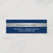 Silver stripe blue class jaar afstuderen naamkaart contactkaartje (Achterkant)