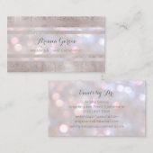 Silver Stripe Bokeh Event Planner Visitekaartje (Voorkant / Achterkant)