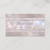 Silver Stripe Bokeh Event Planner Visitekaartje (Voorkant)