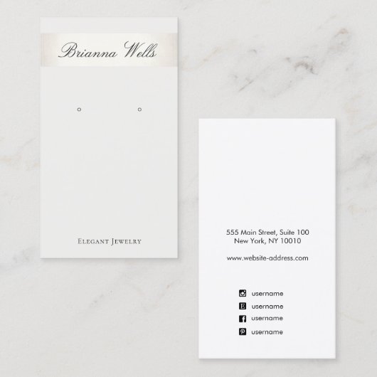 Silver Stripe Elegant Display Visitekaartje (Voorkant / Achterkant)