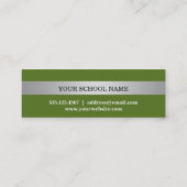 Silver stripe green class jaar afstuderen naamkaar contactkaartje (Achterkant)