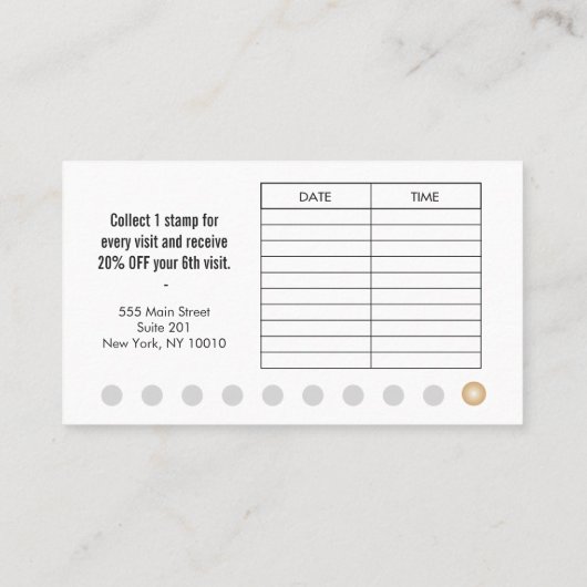 Silver Stripe Klant 10 Punch Salon Loyalty Card (Achterkant)