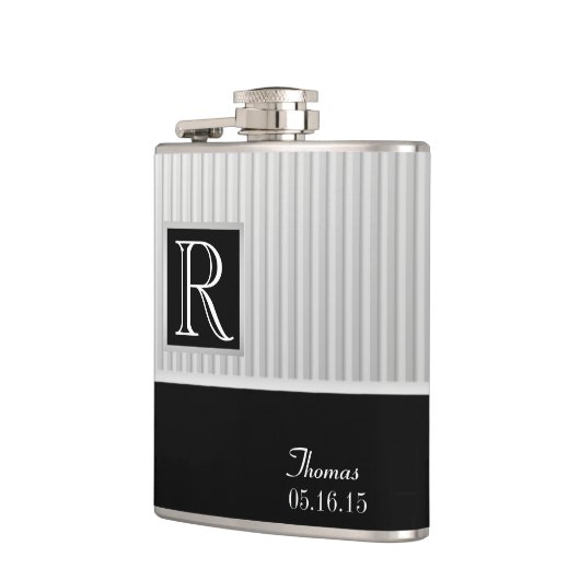 Silver Stripe-monogram Heupfles (Links)