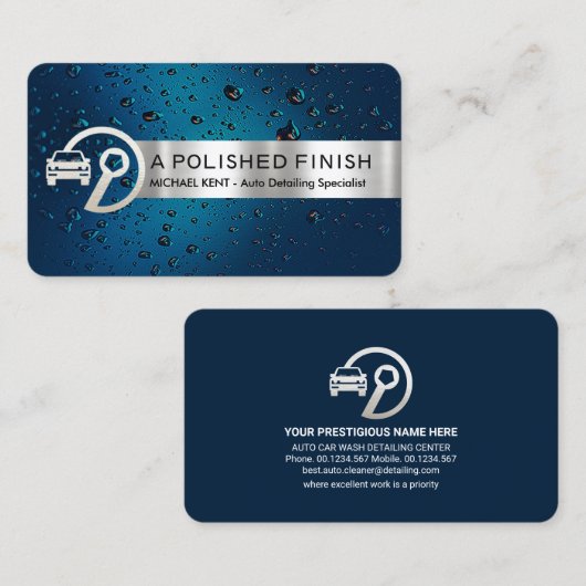 Silver Stripe op Crystal Blue Waters - Details Visitekaartje (Voorkant / Achterkant)