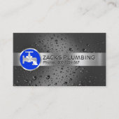 Silver Stripe-pijpleiding op waterdruppels Visitekaartje (Voorkant)