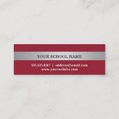 Silver stripe Red class jaar afstuderen naamkaart Contactkaartje (Achterkant)