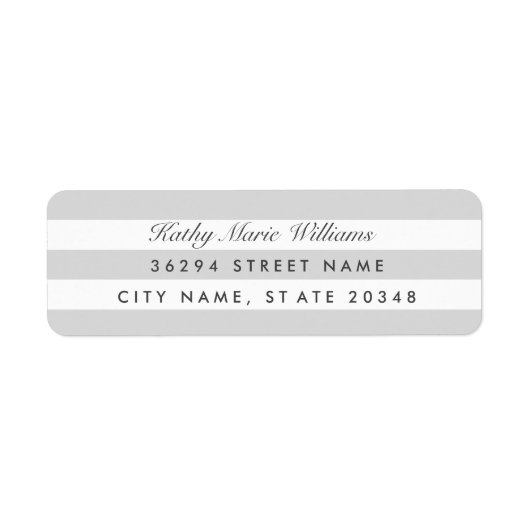 Silver Striped Adresetiketten Etiket (Voorkant)