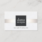 Silver Striped Brow and Makeup Appointcard Afsprakenkaartje (Voorkant)