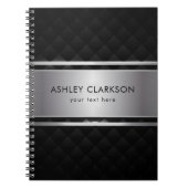 Silver Stripes Black Background Notitieboek (Voorkant)