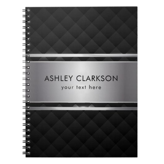 Silver Stripes Black Background Notitieboek (Voorkant)
