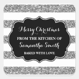 Silver Stripes Christmas Bakken Sticker