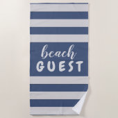 Silver Stripes Custom Text Beach GUEST Strandlaken (Voorkant)