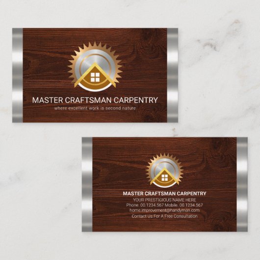 Silver Stripes Home Electrical Saw Visitekaartje (Voorkant / Achterkant)