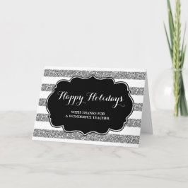 Silver Stripes Leraar Kerst Kaart