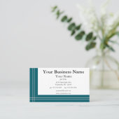 Silver Stripes op Blauwgroen grenzen Generic Visitekaartje (Staand voorkant)