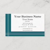 Silver Stripes op Blauwgroen grenzen Generic Visitekaartje (Voorkant)