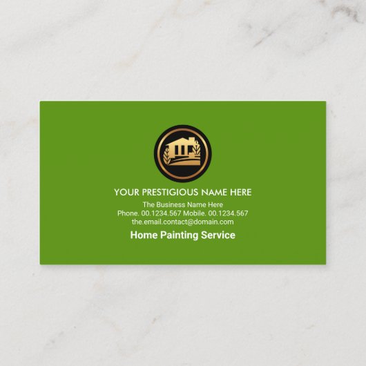 Silver Stripes Roller Paint Home Painter Visitekaartje (Achterkant)