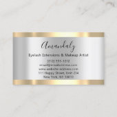 Silver Strokes Marble Beauty Shop Grey Gray Visitekaartje (Achterkant)