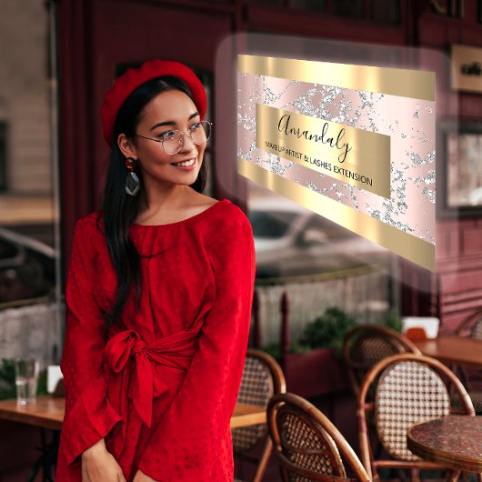 Silver Strokes Marble Beauty Shop Roos VIP Visitekaartje