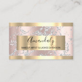 Silver Strokes Marble Beauty Shop Roos VIP Visitekaartje (Voorkant)