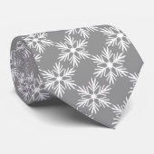 Silver Stropdas White Snowflakes Winter Kerstmis (Opgerold)