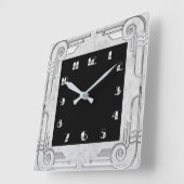 Silver Style Art Deco Square wandklok (Hoek)