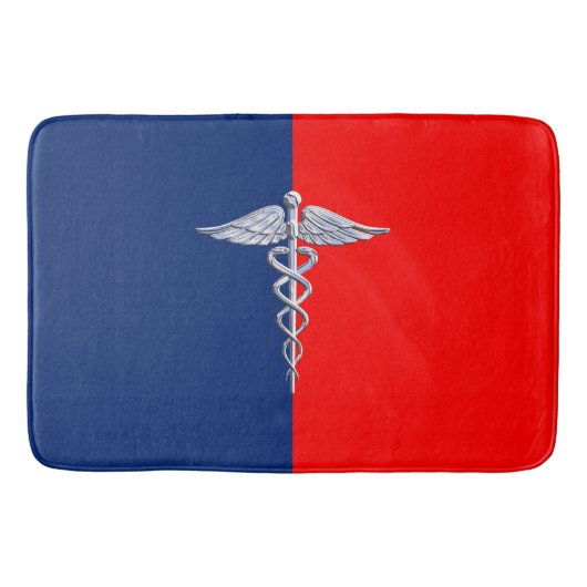 Silver Style Caduceus Medical Symbol League Badmat (Voorkant)