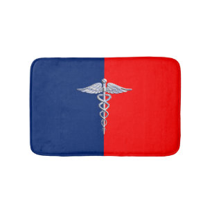 Silver Style Caduceus Medical Symbol League Badmat