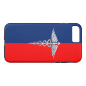 Silver Style Caduceus Medical Symbol League Case-Mate iPhone Case (Achterkant (Horizontaal))