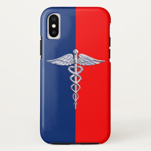 Silver Style Caduceus Medical Symbol League Case-Mate iPhone Case (Achterkant)