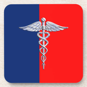 Silver Style Caduceus Medical Symbol League Drankjes Onderzetter