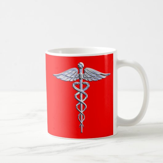 Silver Style Caduceus Medical Symbol League Koffiemok (Rechts)
