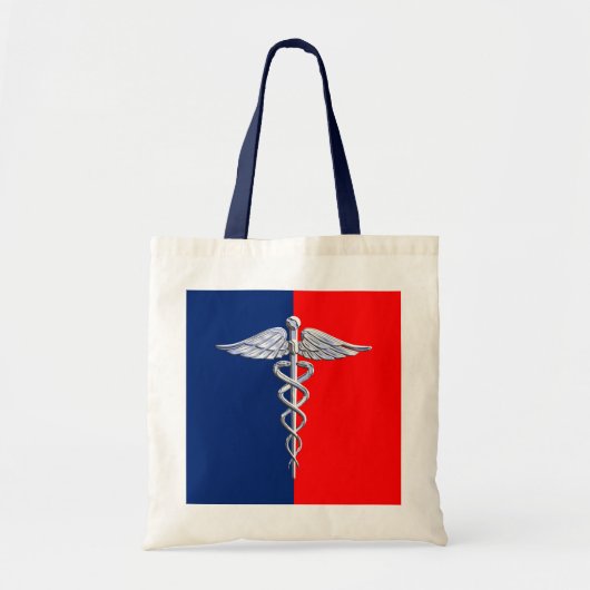 Silver Style Caduceus Medical Symbol League Tote Bag (Voorkant)
