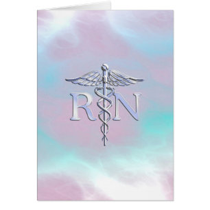 Silver Style RN Caduceus Medical Moeder Pearl