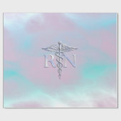 Silver Style RN Caduceus Medical Moeder Pearl Cadeaupapier (Vlak)