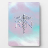 Silver Style RN Caduceus Medical Moeder Pearl Fotoplaat (voorkant)