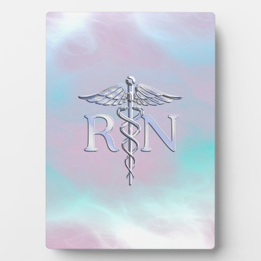 Silver Style RN Caduceus Medical Moeder Pearl Fotoplaat (voorkant)