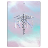 Silver Style RN Caduceus Medical Moeder Pearl Klembord (Achterkant)