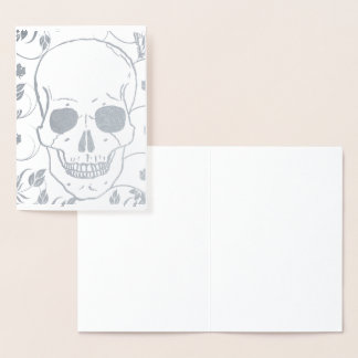 SILVER SUGAR SKULL ECHTE FOLIE KAART