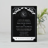 Silver Sun Moon Tarot Wedding Details Uitnodiging (Staand Voorkant)