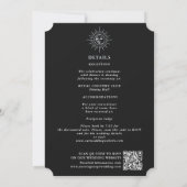 Silver Sun Moon Tarot Wedding QR Code Uitnodiging (Achterkant)
