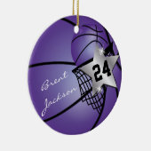Silver Superstar Basketball | DIY-tekst | PAARS Keramisch Ornament (Rechts)